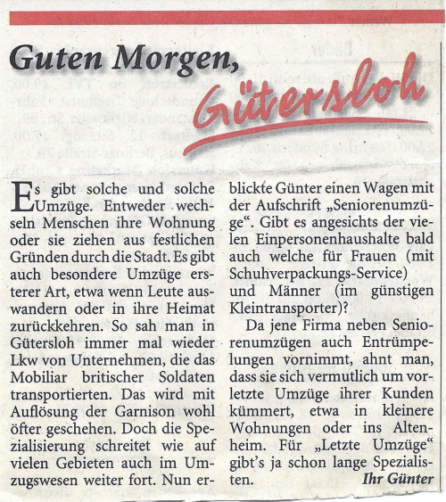 Zeitungsartikel NW Günter